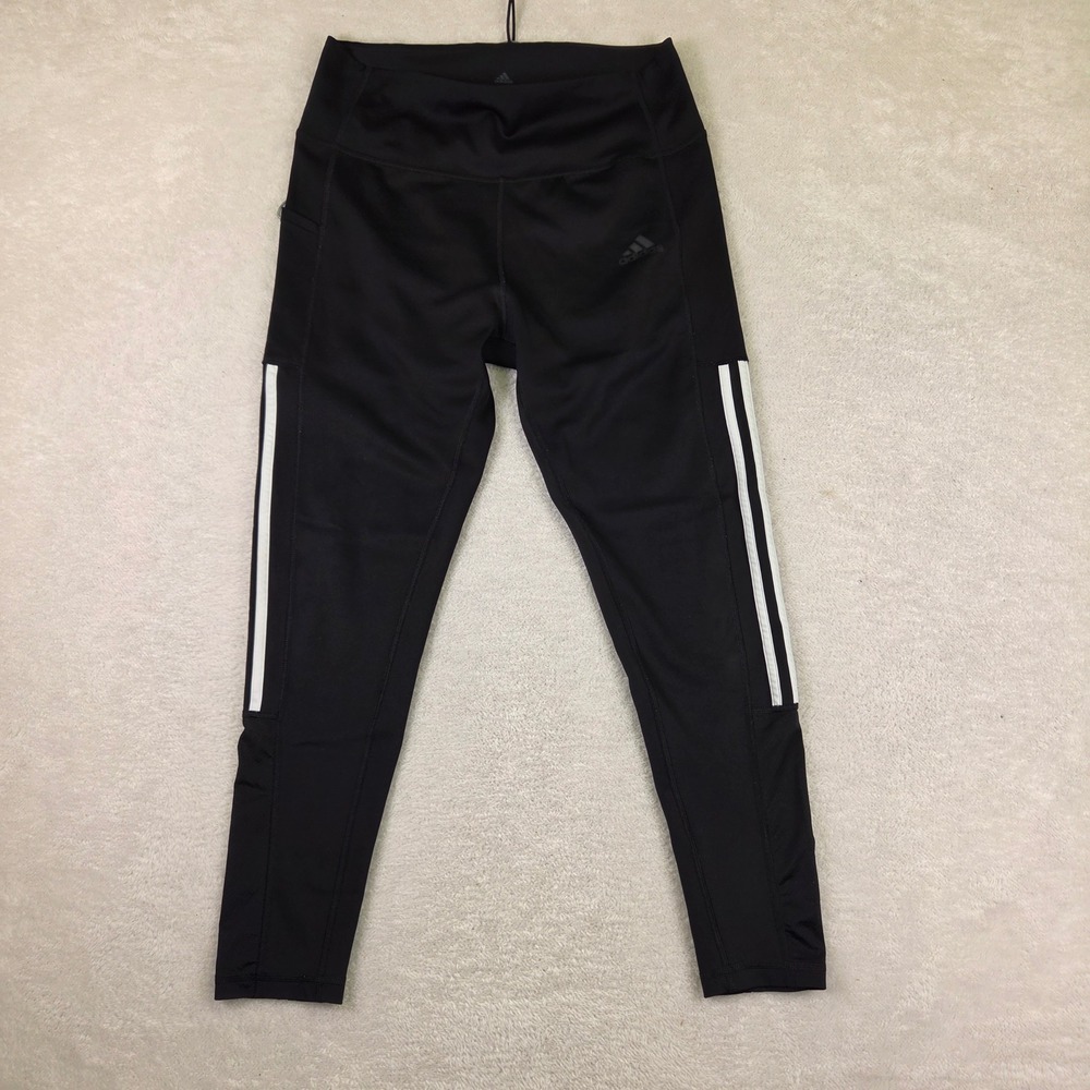 Adidas Aeroready Black 3 Stripe Side Pocket Leggings Tights 4422